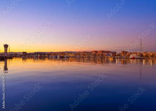 Tarragona port sunset in Catalonia © lunamarina