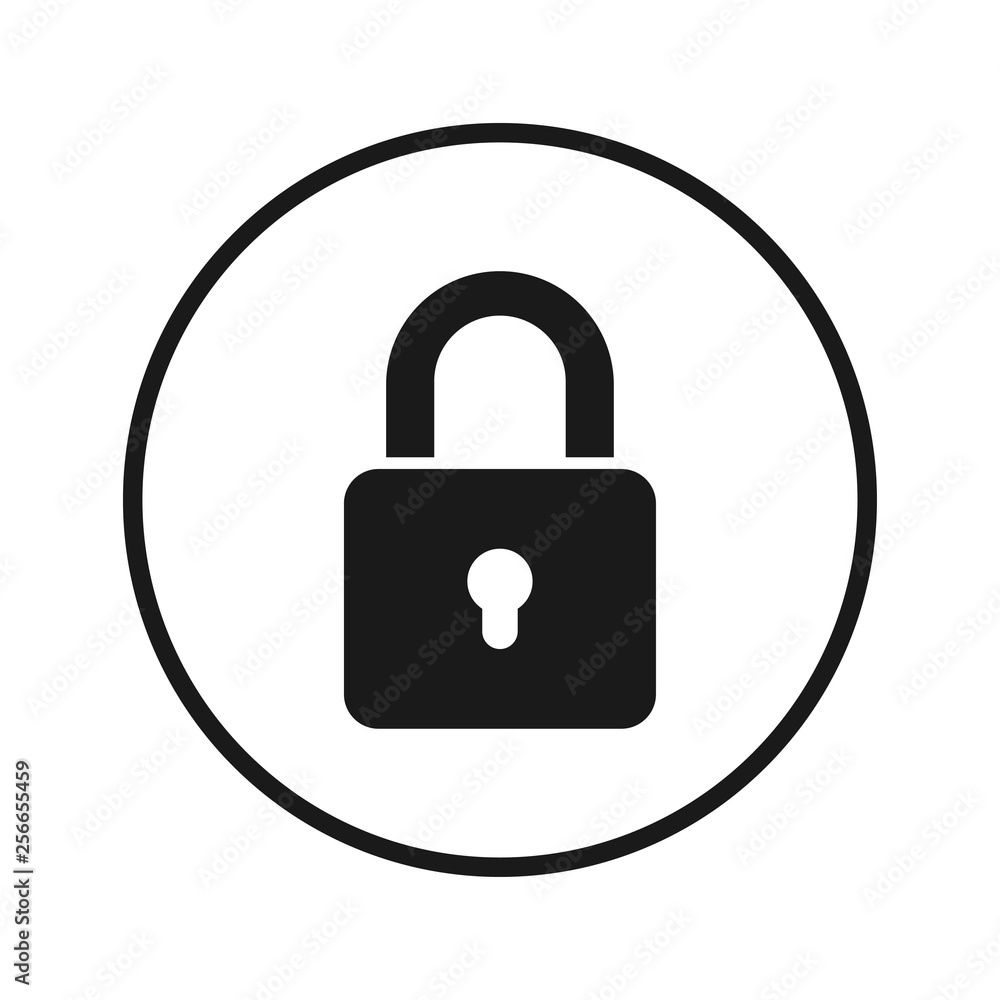 lock icon, black and white on a white background. lock icon, black and white on a white background.