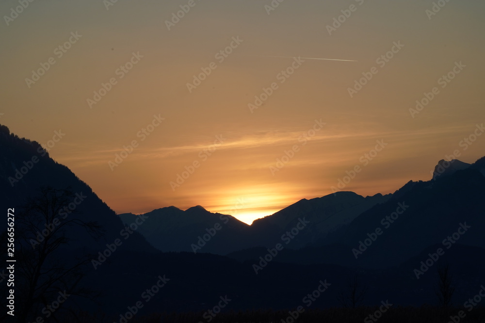 Sonnenuntergang im Naturschutz Gebiet Weissenau. 20.03.2019