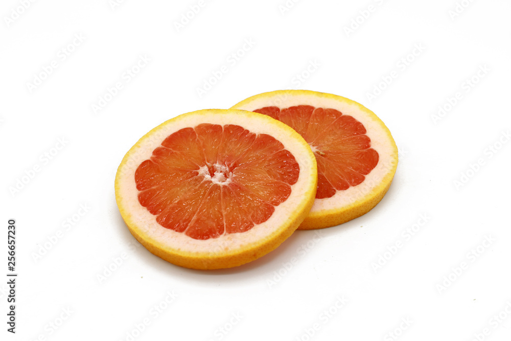grapefruit slices isolated on white grapefruit slices isolated on white
