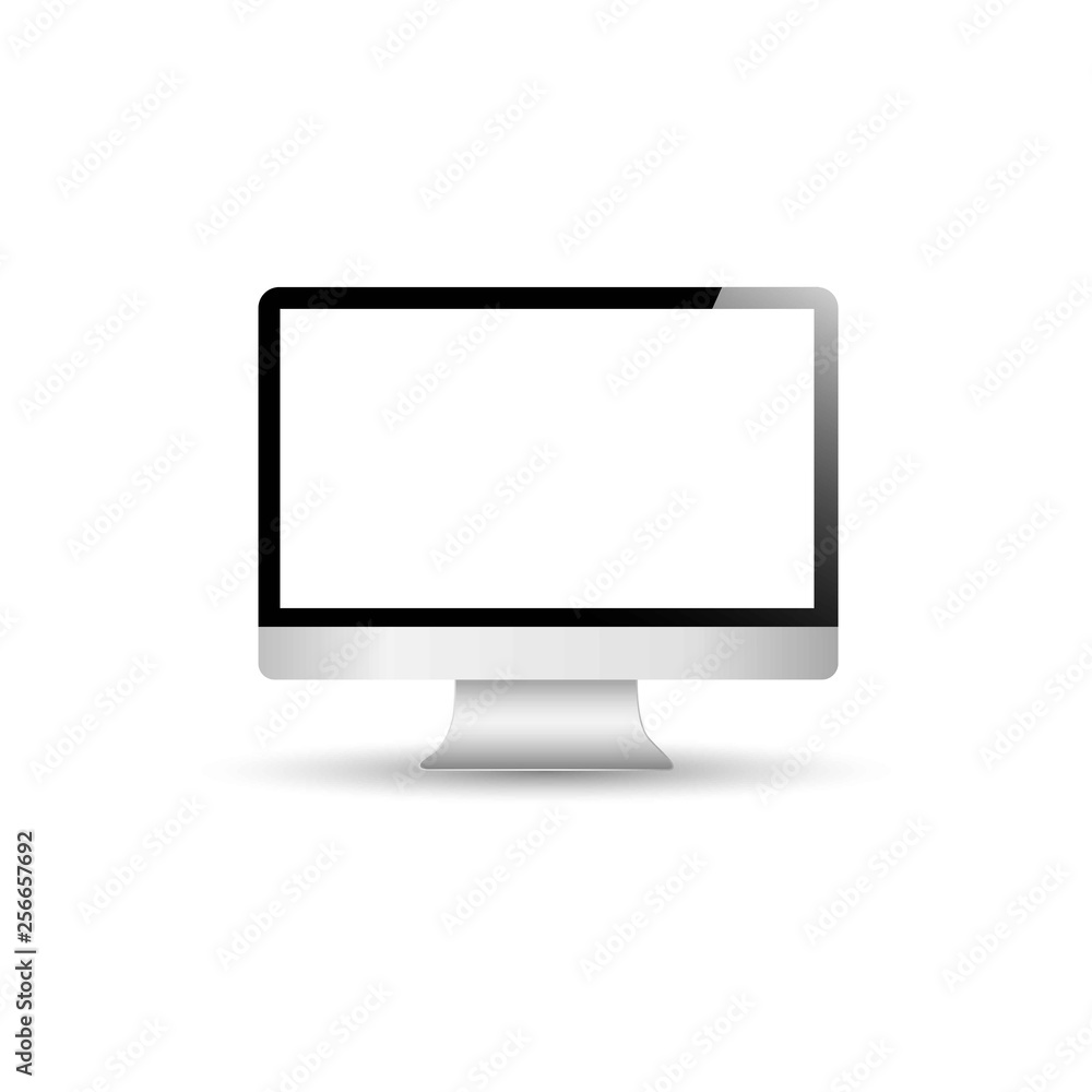 Realistic computer or Pc monitor isolated on transparent background. Realistic computer or Pc monitor isolated on transparent background.