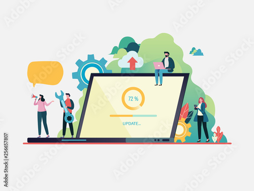 system update operation and service maintenance network via engineer 