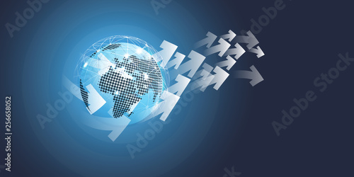     3D Earth Globe Design Layout, Applicable for Globalisation, Global Business, Technology Concepts, Event Posters - Vector Template 