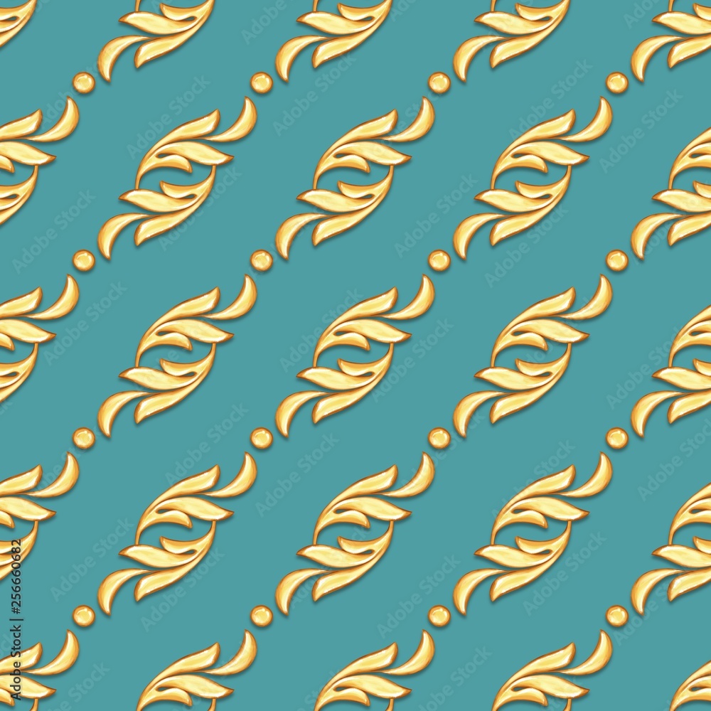 Obraz premium Seamless luxury pattern with golden decorative elements