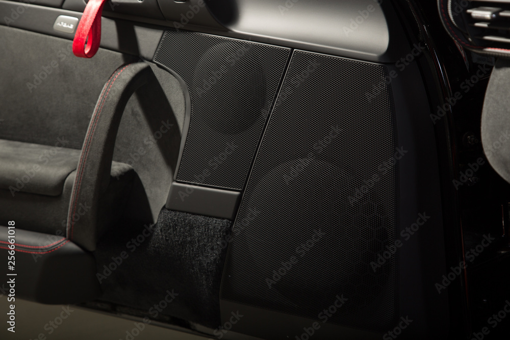 Obraz premium Close up of car speaker