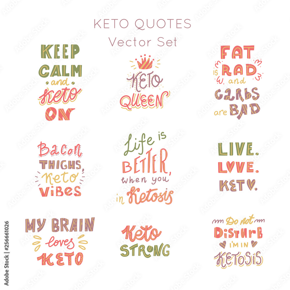 Ketogenic meals vector set Ketogenic meals vector set