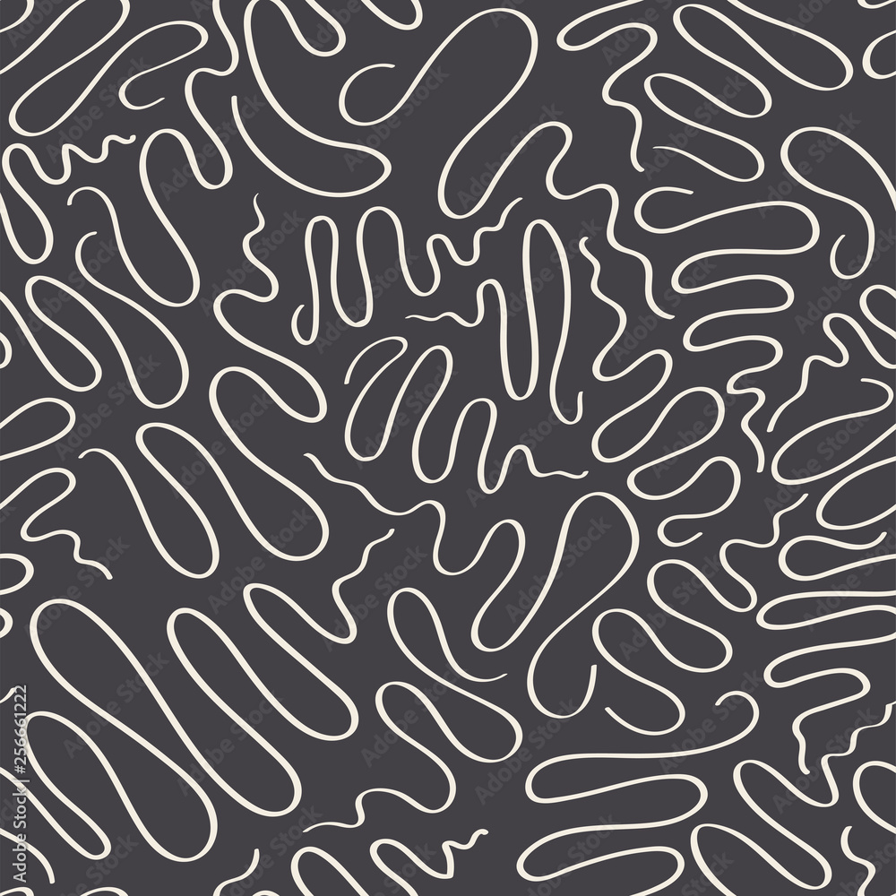 Black & white swirls seamless vector pattern Black & white swirls seamless vector pattern