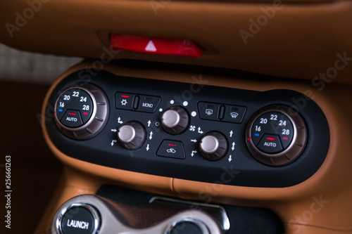 Air conditioning controls in car interior