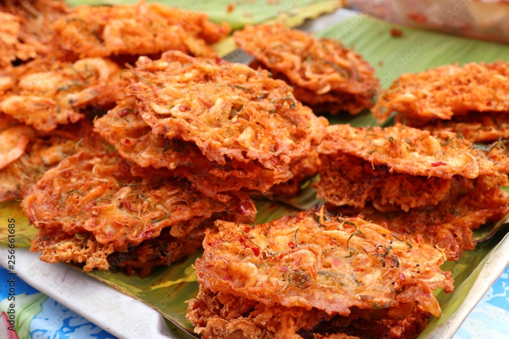 Fried fish cake at street food Fried fish cake at street food