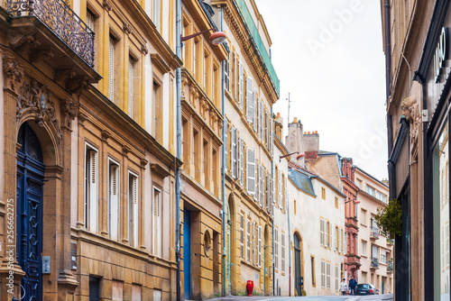 Metz, FRANCE - April 1, 2018: Antique building view in Old Town Metz, France