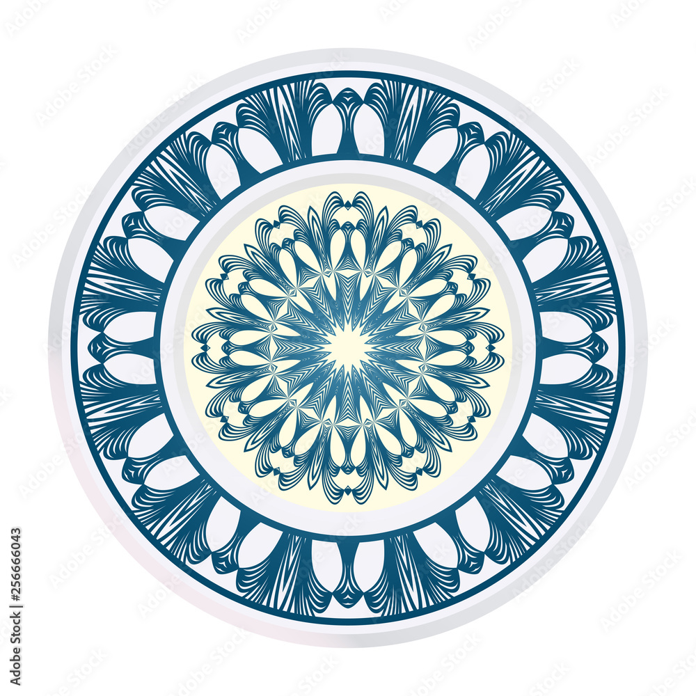 Relaxing Floral Mandala Ornament. Vector Illustration. Print For Modern Yoga Interiors Design, Wallpaper, Textile Industry
