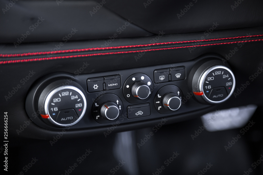 Fototapeta premium Air conditioning controls in sports car