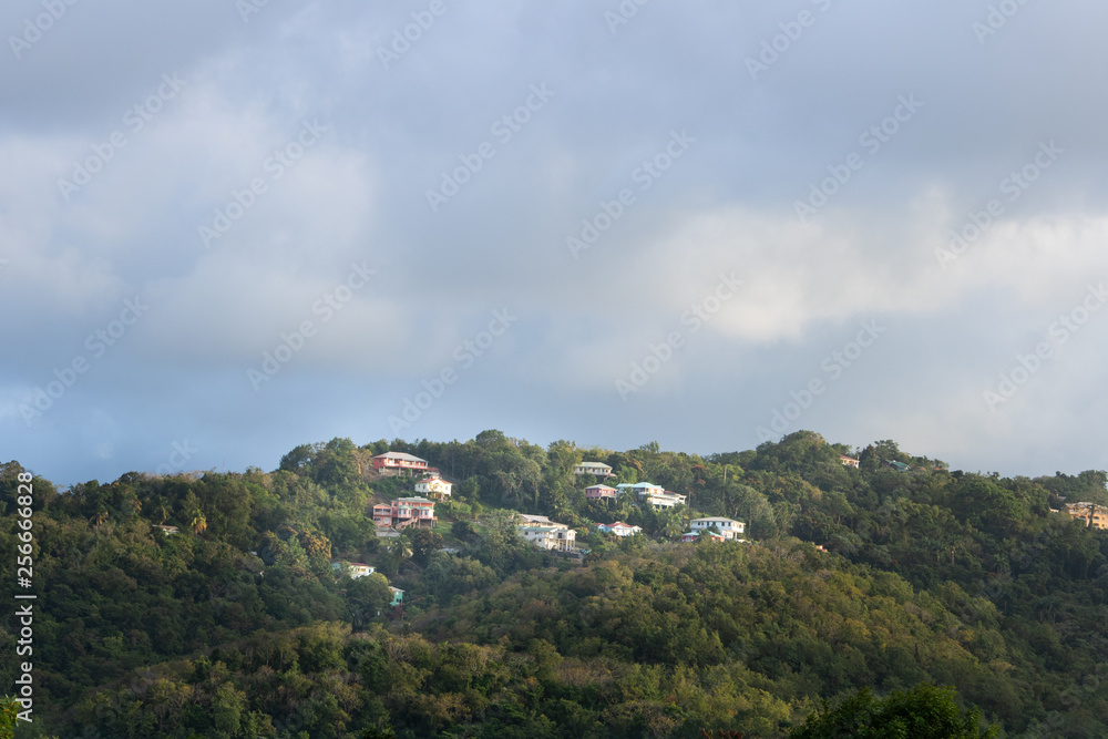 Light Shining on small Mountain Village Light Shining on small Mountain Village