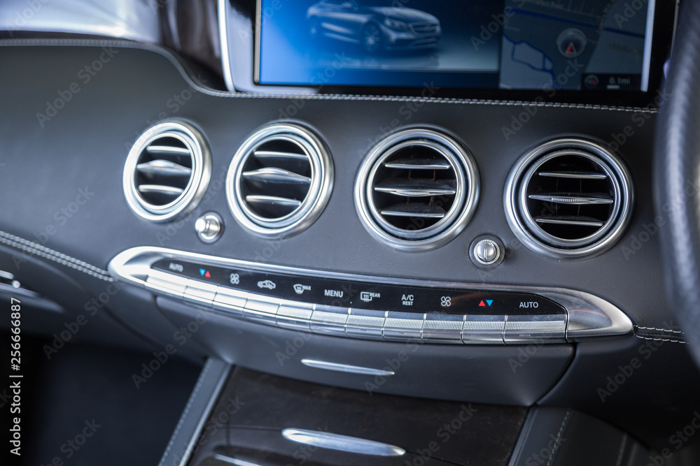 Close up of air conditioning in car interior