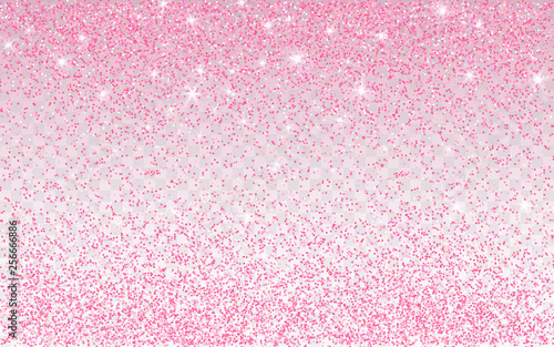 Pink glitter sparkle on a transparent background. Rose Gold Vibrant background with twinkle lights. Vector illustration