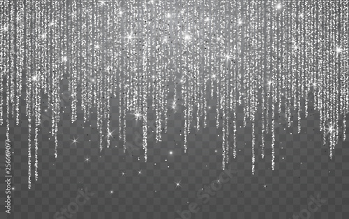Obraz na płótnie Silver glitter sparkle on a transparent background