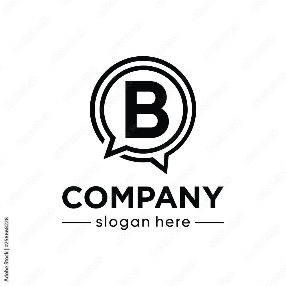 Fototapeta premium alphabet letter with bubble talk logo concept