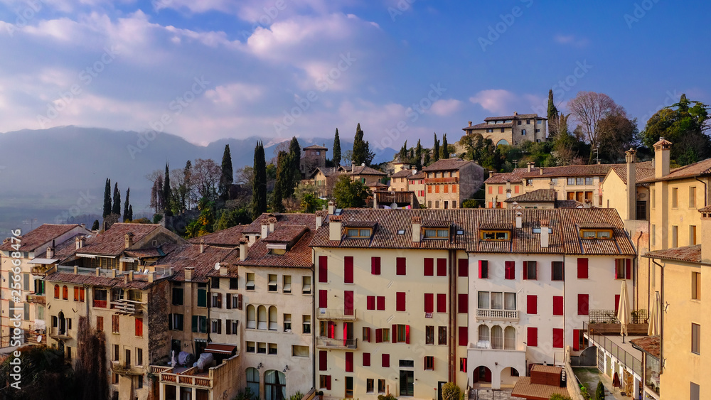 View from the High Castle of Asolo. Asolo, Treviso, Veneto, Italy - Summer 2018