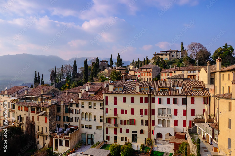 View from the High Castle of Asolo. Asolo, Treviso, Veneto, Italy - Summer 2018