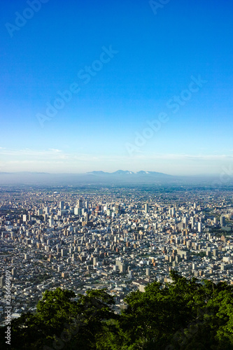 City scape of Sapporo from Mt. Moiwa