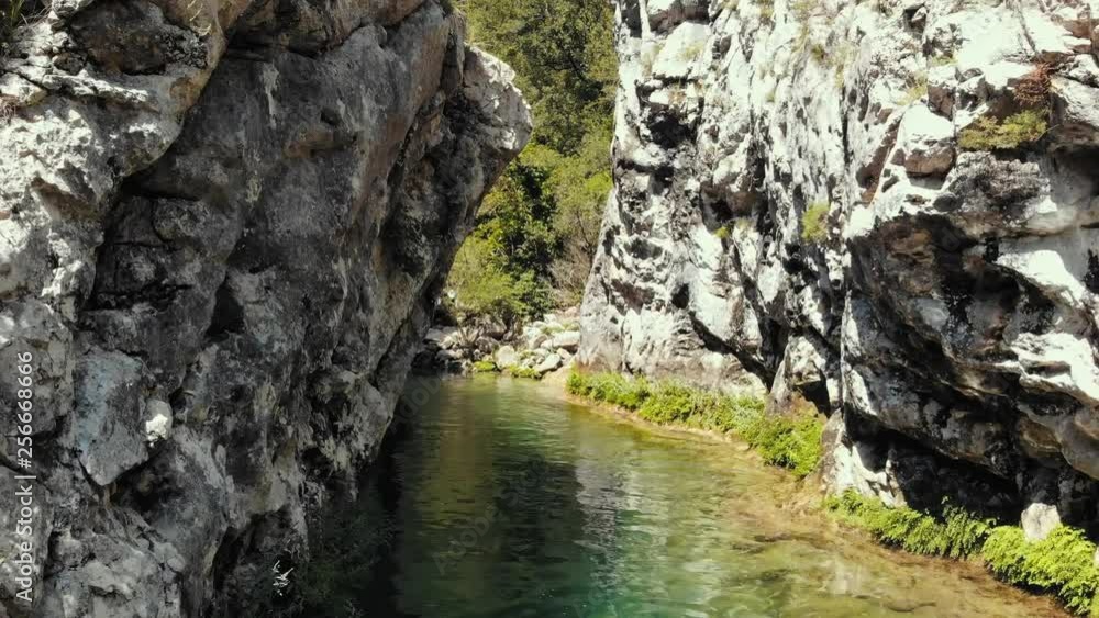 drone flying between mountains above a river drone flying between mountains above a river
