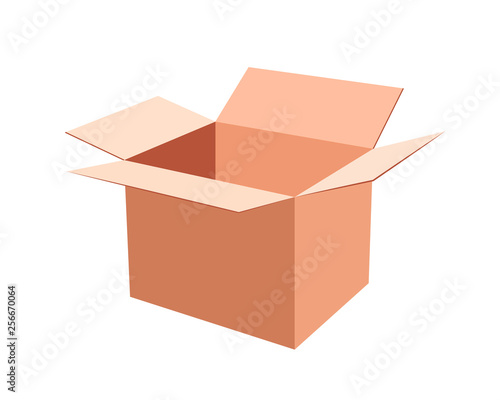 Vector illustration of cardboard box isolated on white background.