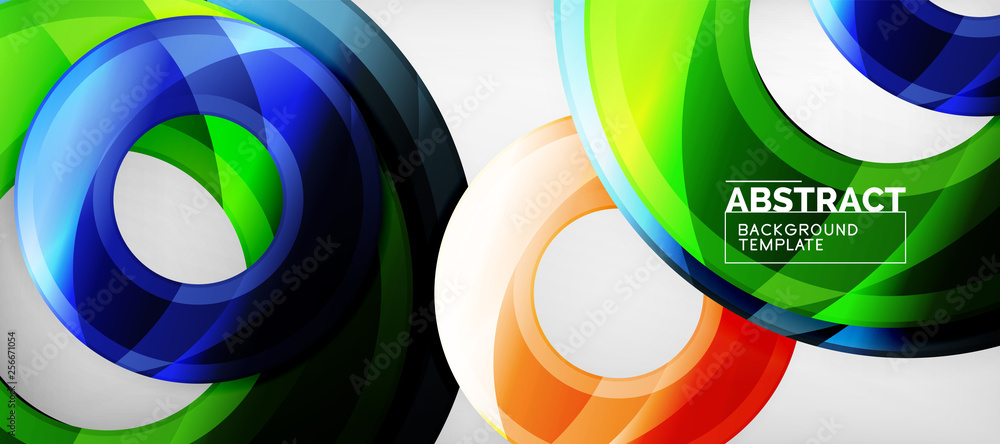 Modern geometric circles abstract background, colorful round shapes with shadow effects Modern geometric circles abstract background, colorful round shapes with shadow effects