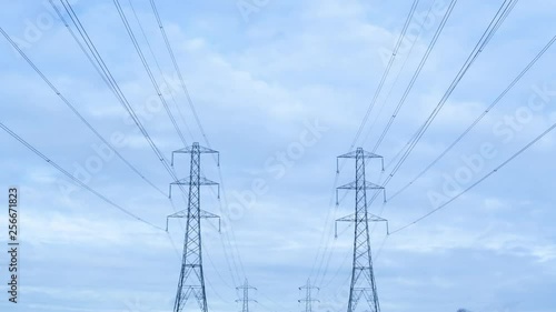 Wallpaper Mural Timelapse of electricity pylons against a stormy sky themes of electricity Torontodigital.ca