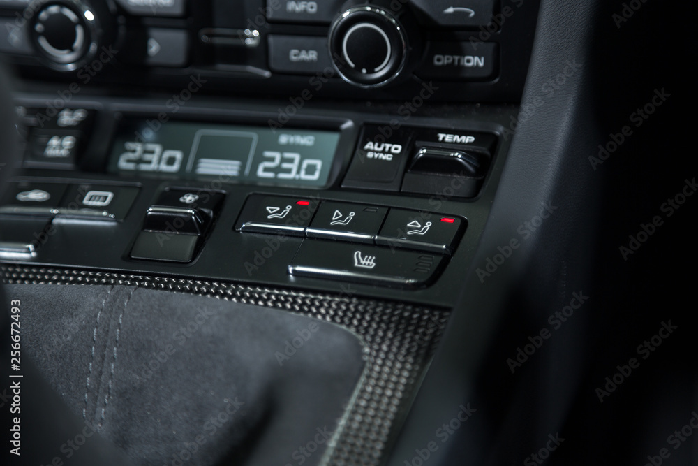Close up of car control panel Close up of car control panel
