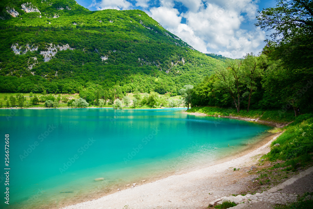 turquoise water in lake Tenno
