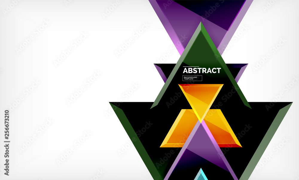 Triangular low poly background design, multicolored triangles Triangular low poly background design, multicolored triangles