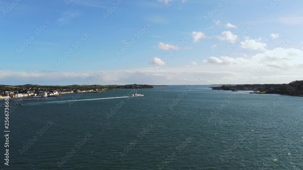 Ferry crossing county down blue sky and sea some cloud short time-lapse Ferry crossing county down blue sky and sea some cloud short time-lapse
