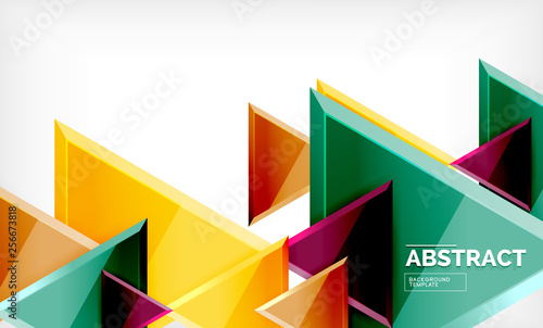 Tech futuristic geometric 3d shapes, minimal abstract background © antishock
