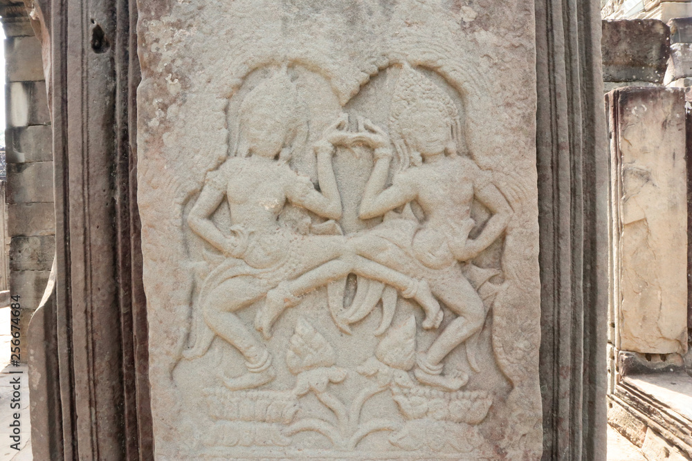 Angkor Wat Wall and Sculpture Texture Angkor Wat Wall and Sculpture Texture