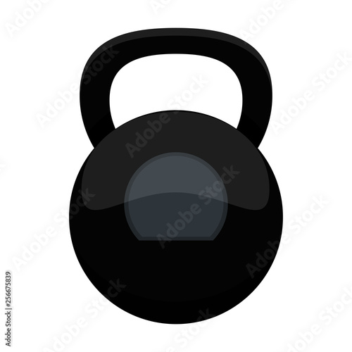 Fitness kettlebell symbol isolated