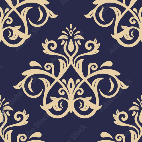 Classic seamless golden pattern. Damask orient ornament. Classic vintage background