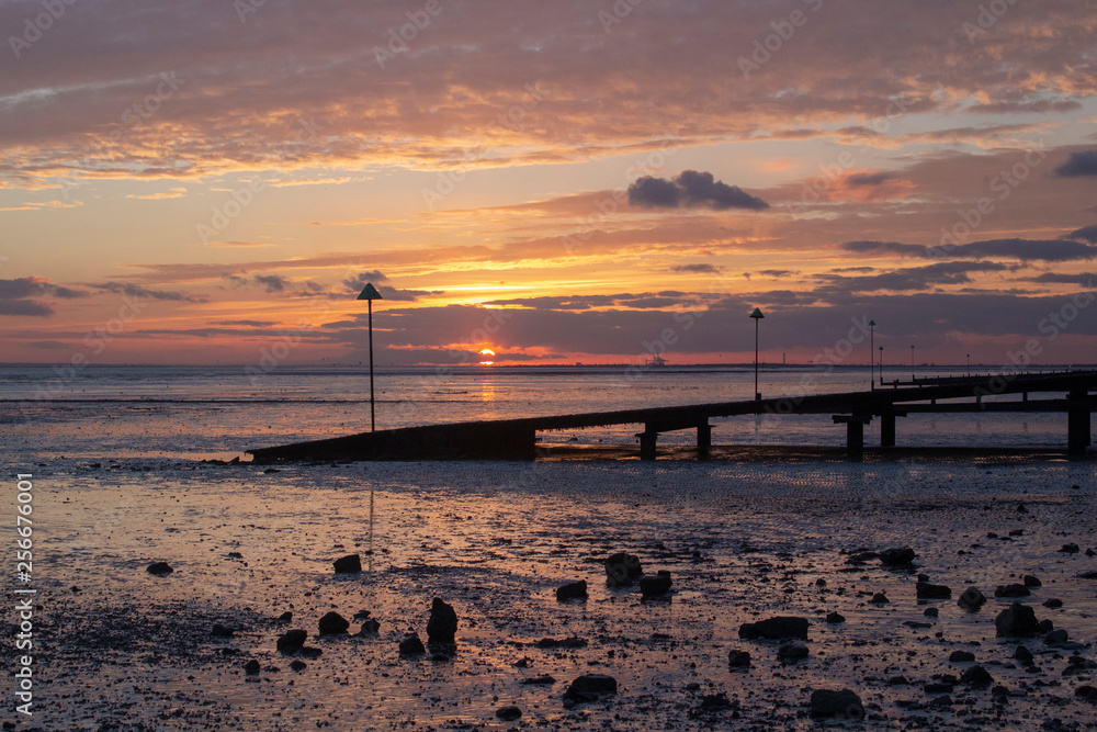 Sunset st Southend-on-Sea, Essex, England