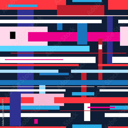 Abstract multicolored pattern of unusually geometric shapes