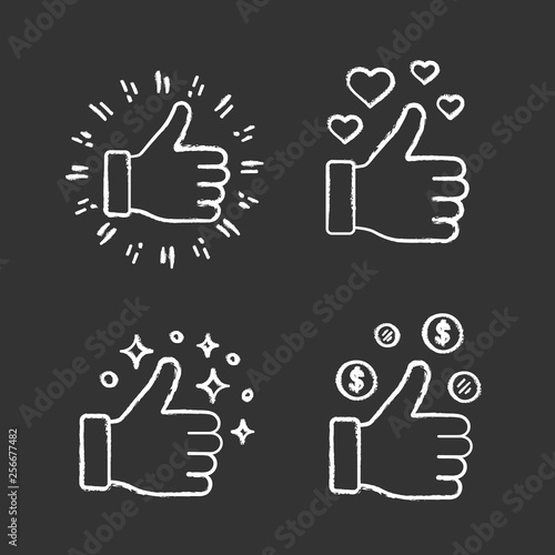 Like chalk icons set