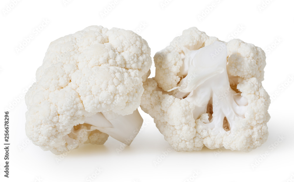 Cauliflowers isolated on white background with clipping path Cauliflowers isolated on white background with clipping path