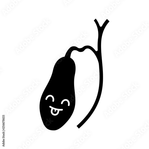 Smiling gallbladder glyph icon