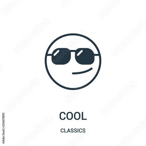 cool icon vector from classics collection. Thin line cool outline icon vector illustration. Linear symbol.