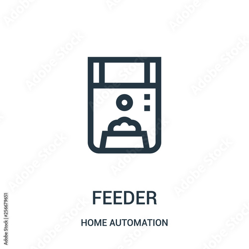 feeder icon vector from home automation collection. Thin line feeder outline icon vector illustration. Linear symbol.