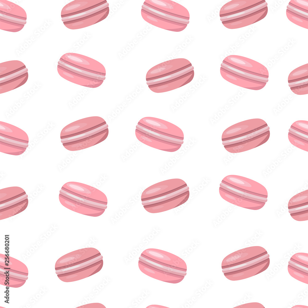 Macaroon pattern. Sweet dessert cookies. Macaron pink texture. White background Macaroon pattern. Sweet dessert cookies. Macaron pink texture. White background