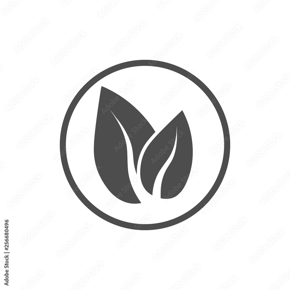 Green leaf, Eco icon. Vector illustration, flat design.
