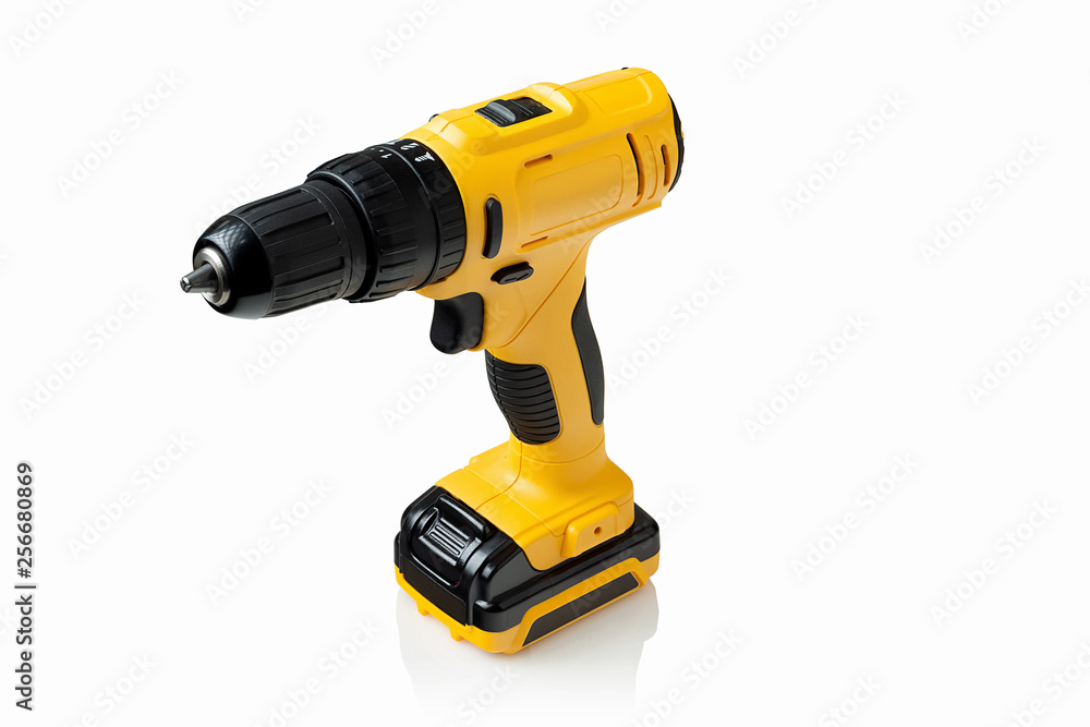 cordless screwdriver, drill yellow