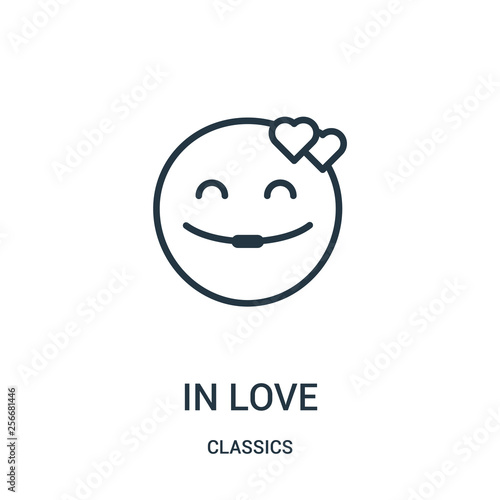 in love icon vector from classics collection. Thin line in love outline icon vector illustration. Linear symbol.