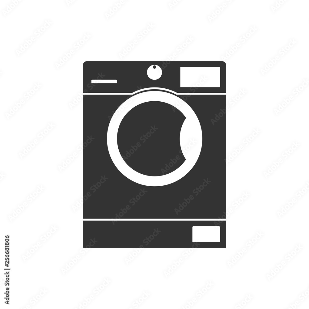 Washing machine icon. Vector illustration, flat design.