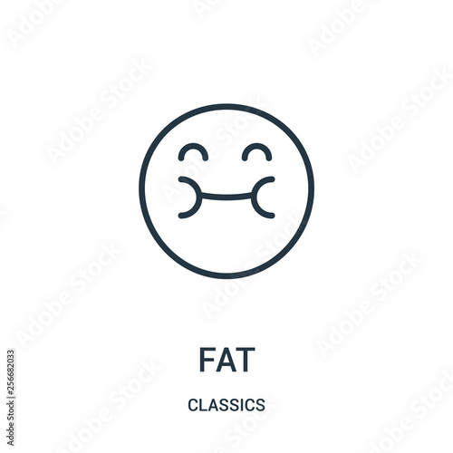 fat icon vector from classics collection. Thin line fat outline icon vector illustration. Linear symbol.