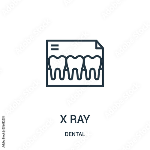 x ray icon vector from dental collection. Thin line x ray outline icon vector illustration. Linear symbol.